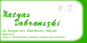 matyas dobranszki business card