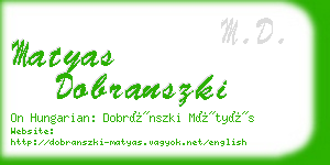 matyas dobranszki business card